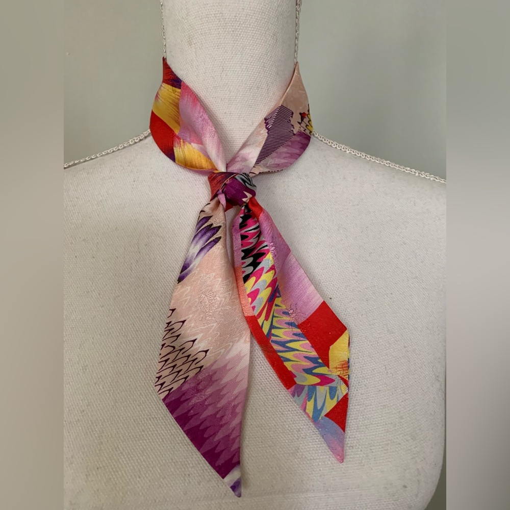 Hermes Silk Kyoto Marble Twilly Scarf